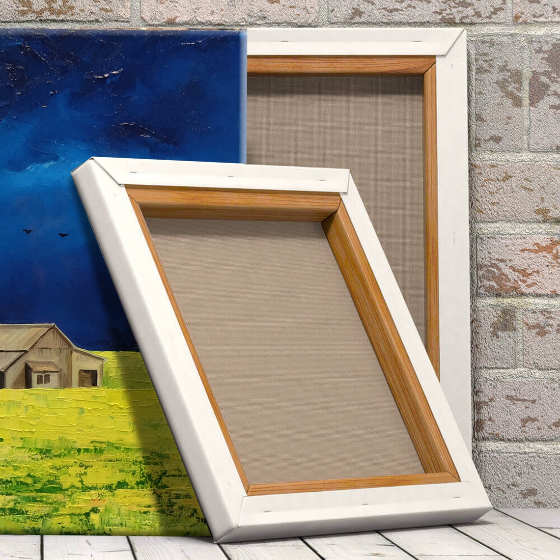 House Painting Canvas Painting House in the Field Original Etsy