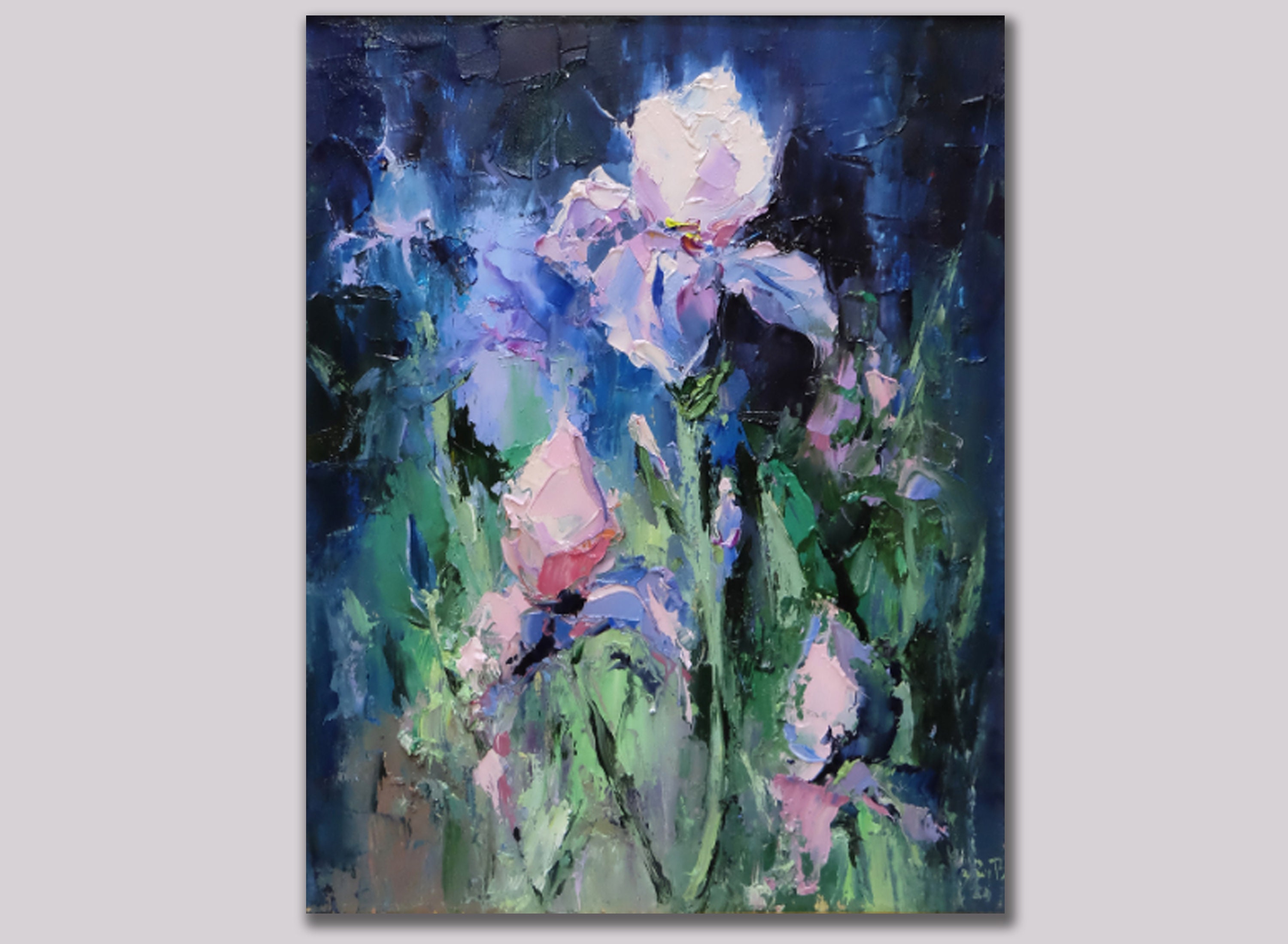 Iris Original Painting Floral Painting Canvas Painting Iris | Etsy
