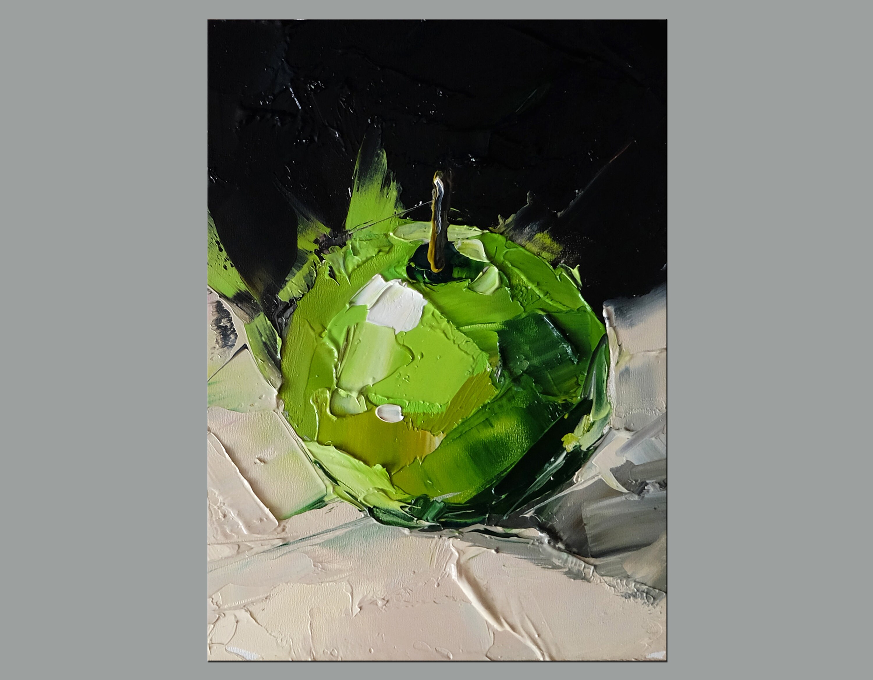 Apple Wall Art Apple Painting Canvas Painting Impasto Painting Etsy