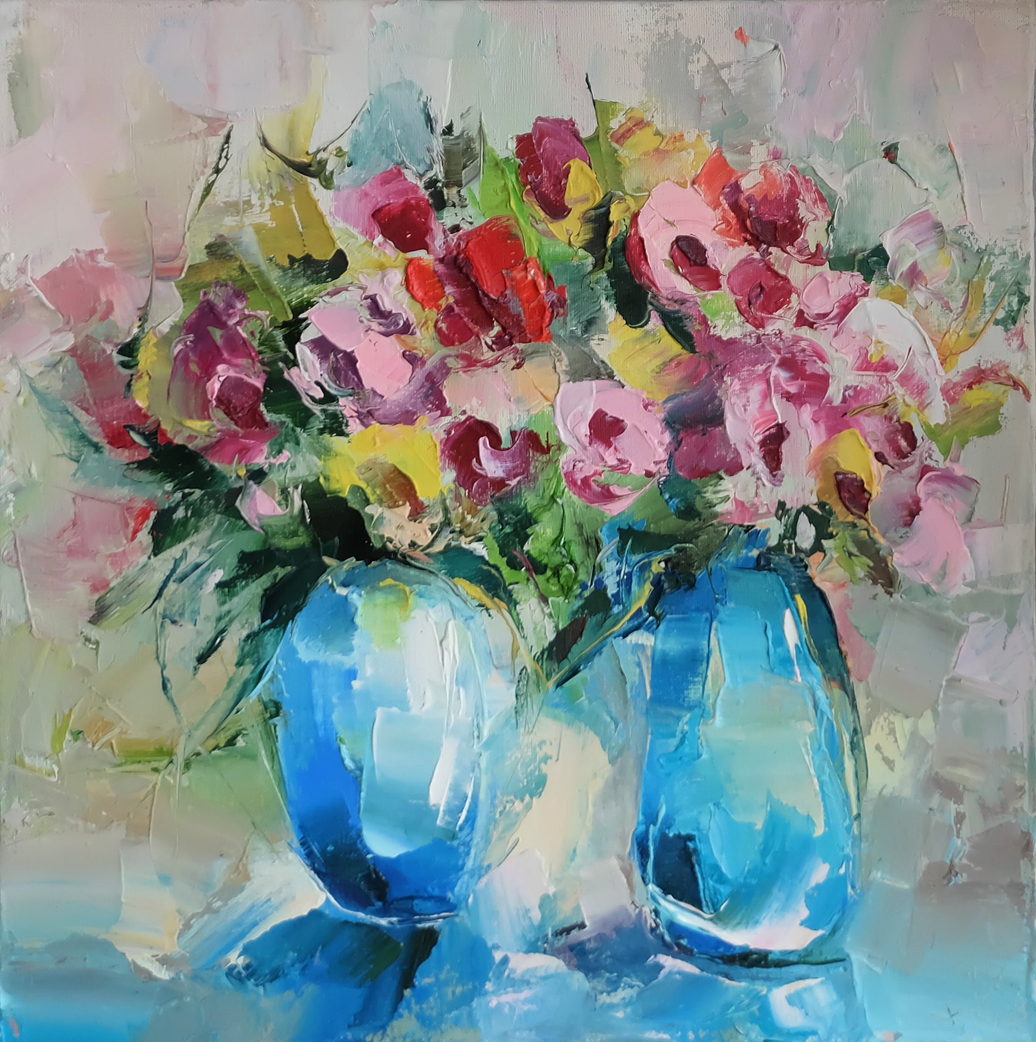 Flowers art original oil painting | Etsy