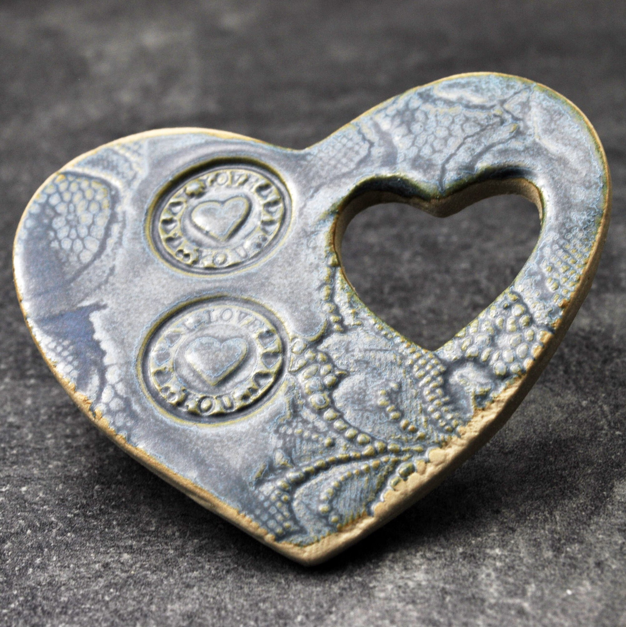 Décoration de Noel en Forme Coeur, Céramique, Fait à La Main, Artisan, Aix Provence, Cadeau Romantiq