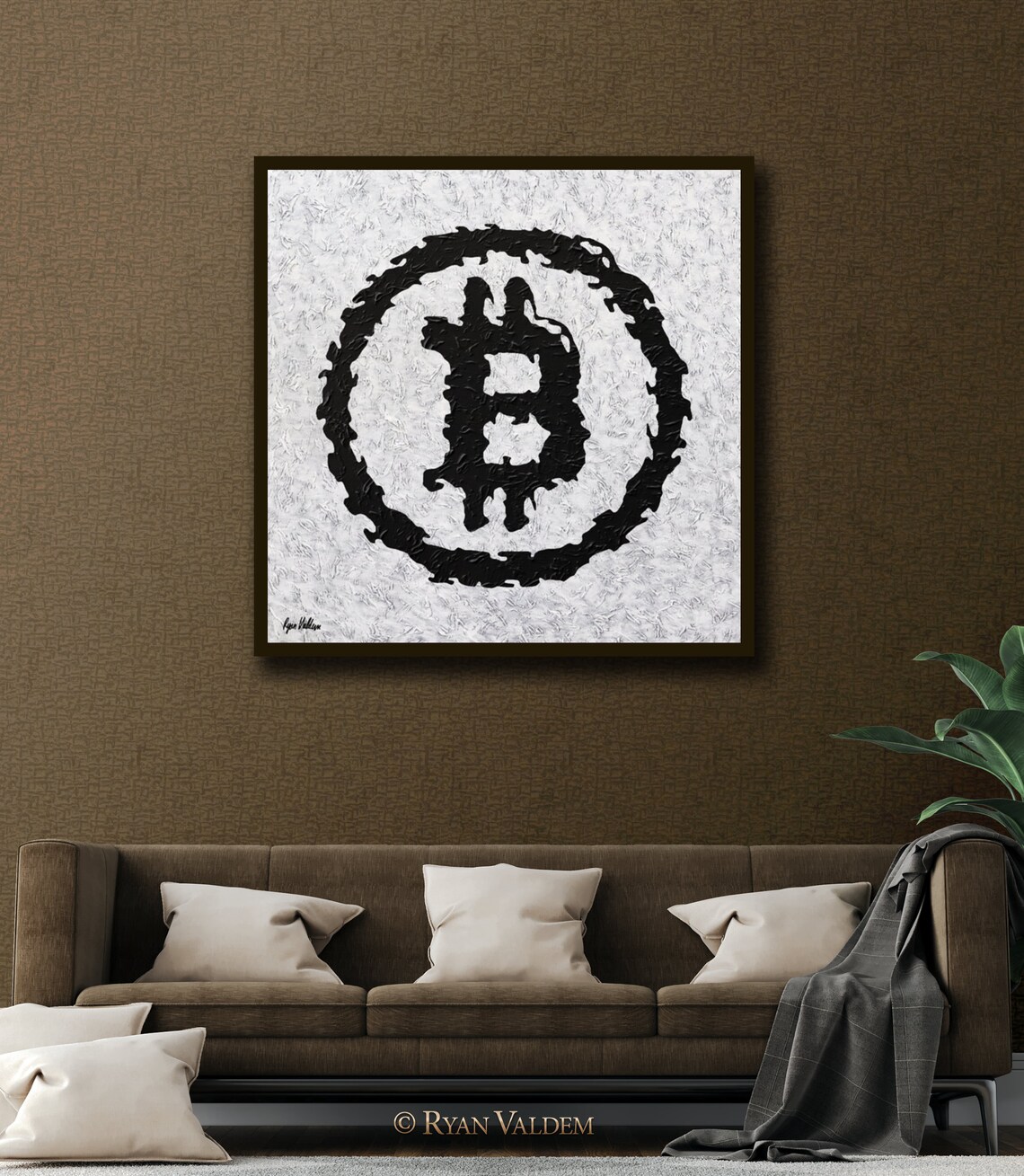 Bitcoin Painting Crypto Large Wall Art Cryptocurrency Thick Etsy