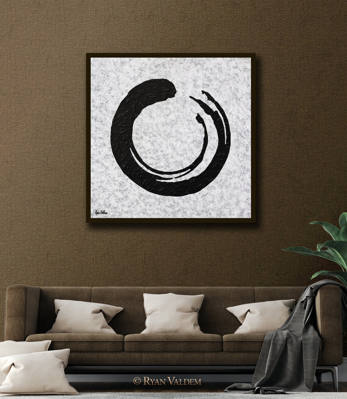 Enso Painting Circle Large Wall Art Thick Layers Zen Yoga Etsy