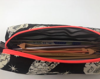 SPOOKY OOAK Short Boxy Zippered Pouch OOAK Halloween Collection