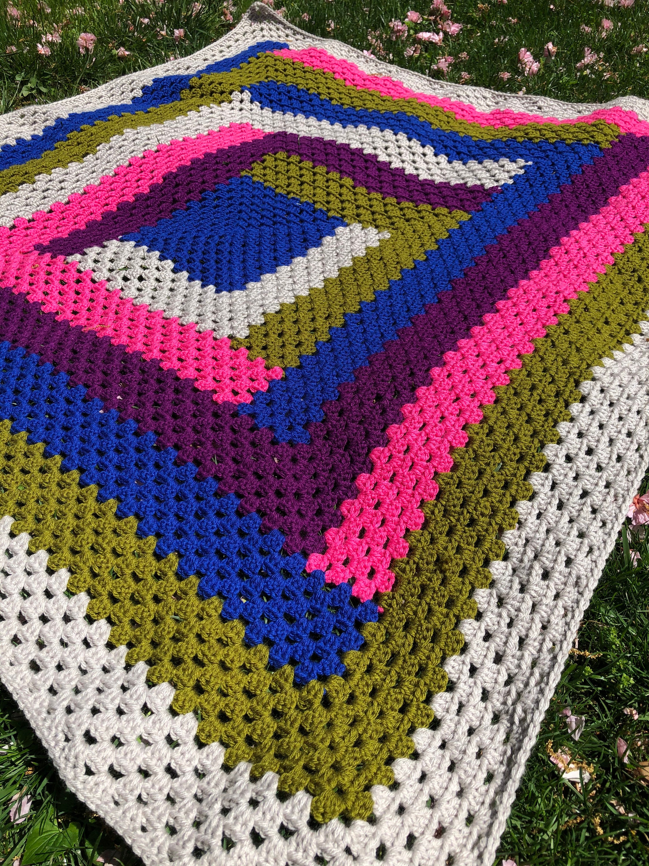 Modern Log Cabin Style Crochet Blanket Handmade for Sale - Etsy