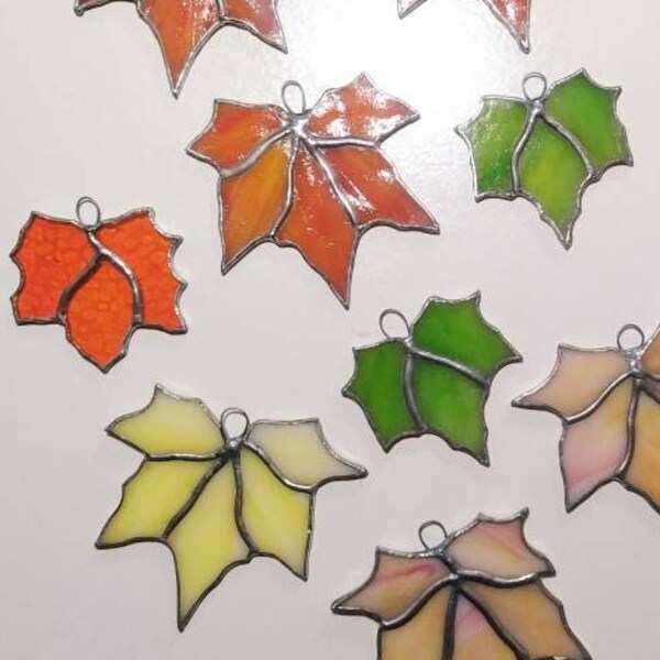Stained Glass Leaf Etsy