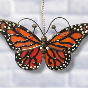 Monarch Butterfly Stained Glass Suncatcher – Handmade Home Decor Summer decor Butterfly Art unique teacher gift