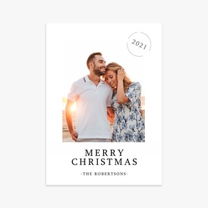 Year Stamp customized and printed Holiday Photo Card simplistic