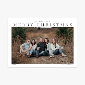 Block Letters Customized Photo Holiday Christmas Photo Card