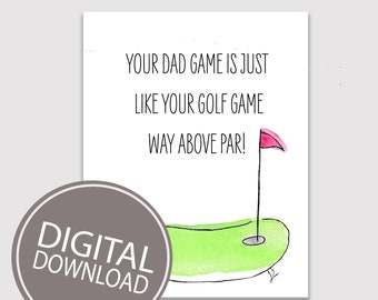 Above Par Dad Printable Father's Day Card