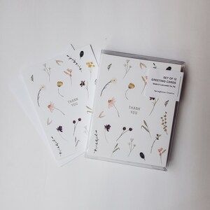 Wildflower Thank You Greeting Cards With Envelopes - Etsy