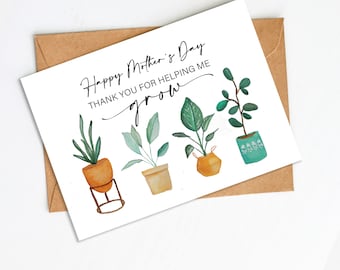 Mother's Day Thank you for helping me grow digital download printable