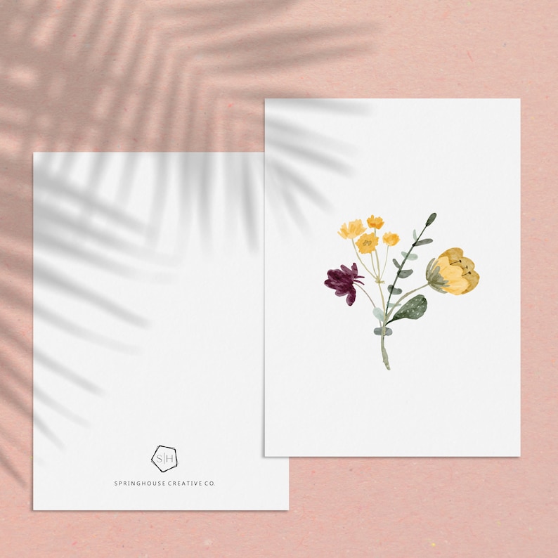 Wildflower set of 12 Greeting Card Collection with envelopes image 3