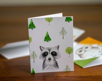 Woodland Creature Greeting Cards - set of 12 with envelopes