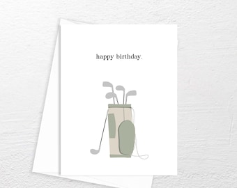 誕生日おめでとうゴルフグリーティングカード