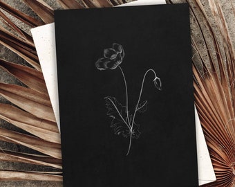 Slate Botanical Greeting set of 12 with envelopes blank inside