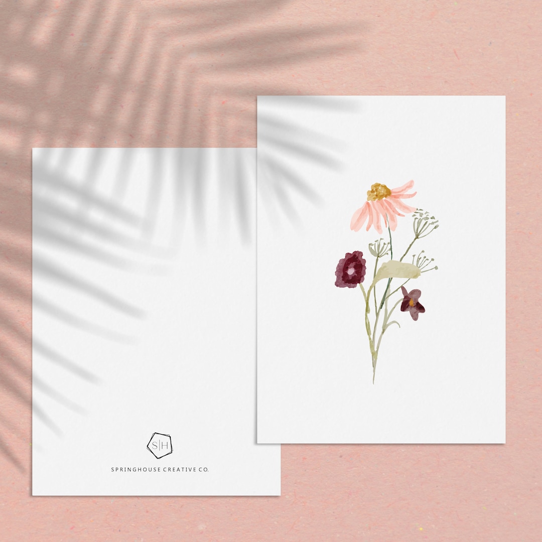 Wildflower Set of 12 | Greeting Card Collection With Envelopes - Etsy