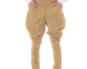 Men/Women US Cavalry Khaki Jodhpur Pants Soviet Riding Breeches Equestrian Polo Sports Baggy Pants Military English Army Officer Breeches