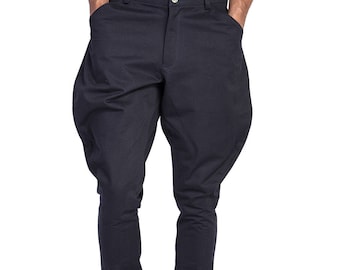 Equestrian Dressage Heram Pants Navy Blue Breeches Cavalry Jodhpurs Pants Riding Trousers Polo Sports Baggy Pants Military Officer Breeches