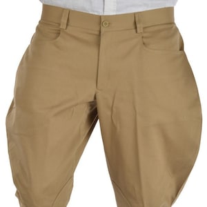 Men/Women Equestrian Khaki Horse Riding Jodhpurs Khaki Breeches Baggy Pants Military Style Knee Patch Polo Pants