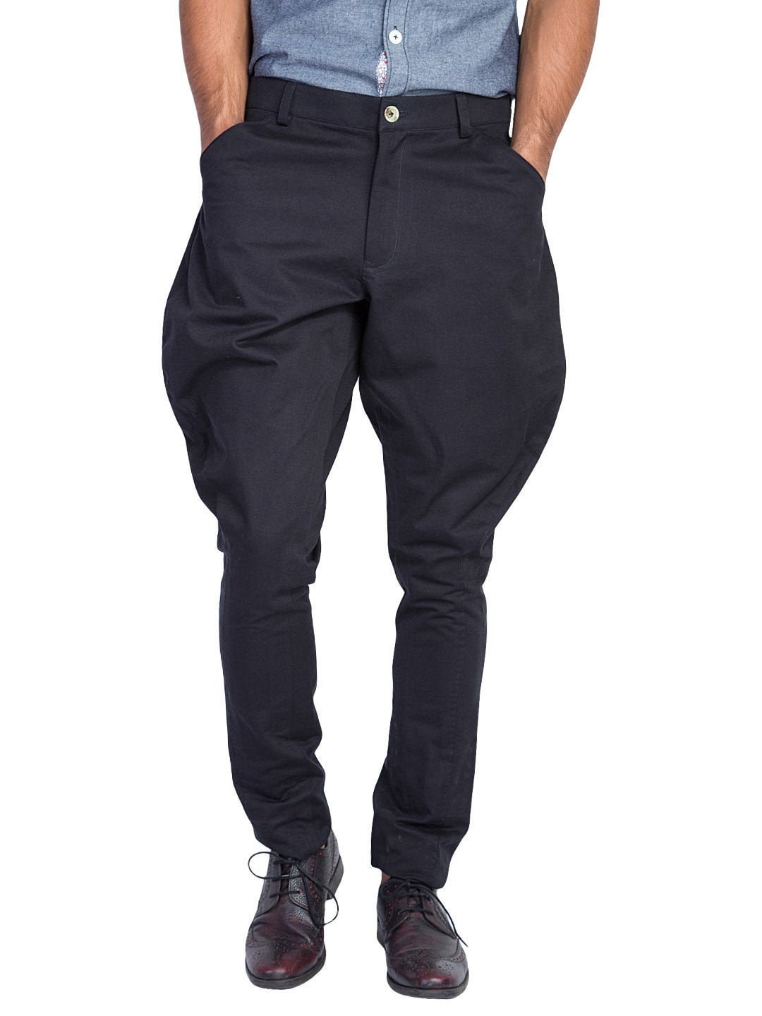 Equestrian Dressage Heram Pants Navy Blue Breeches Cavalry