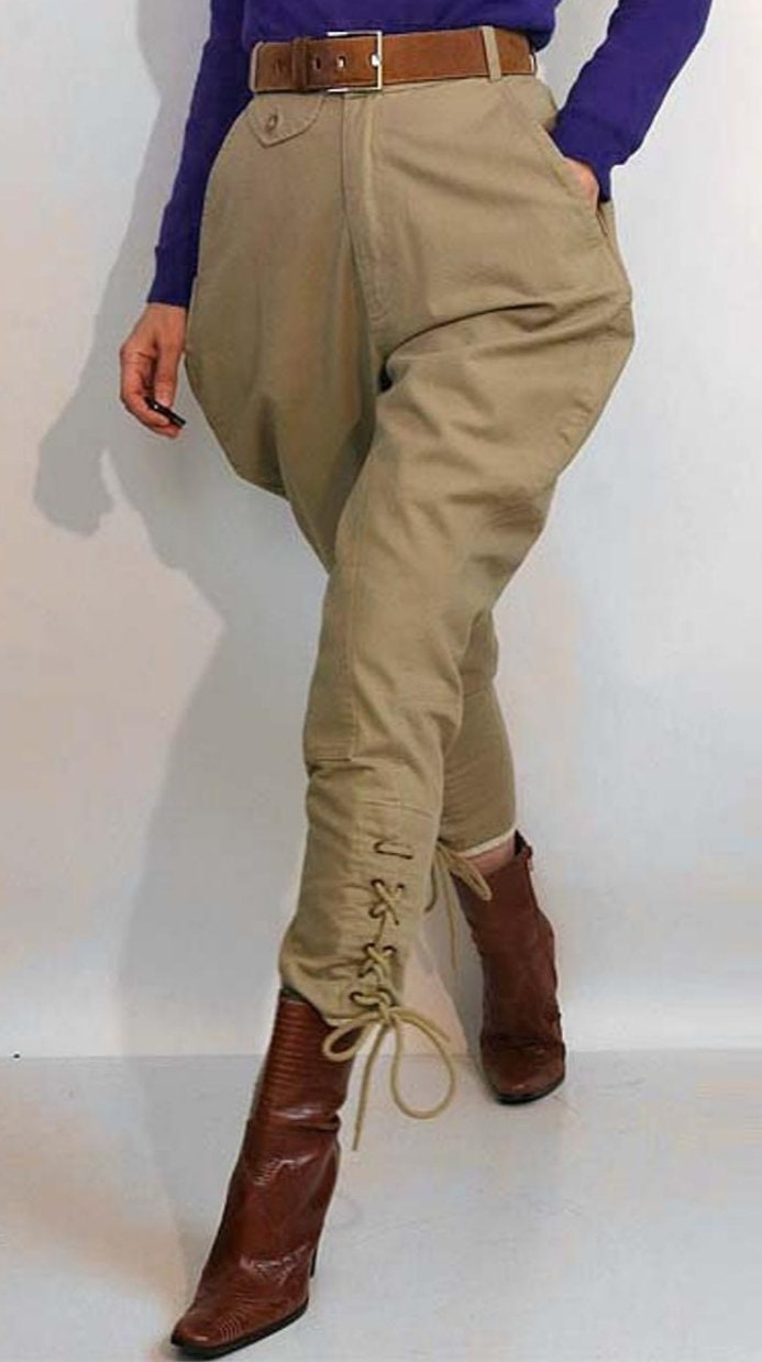 Classic Khaki Riding Pants Equestrian Breeches Victorian Polo Etsy India