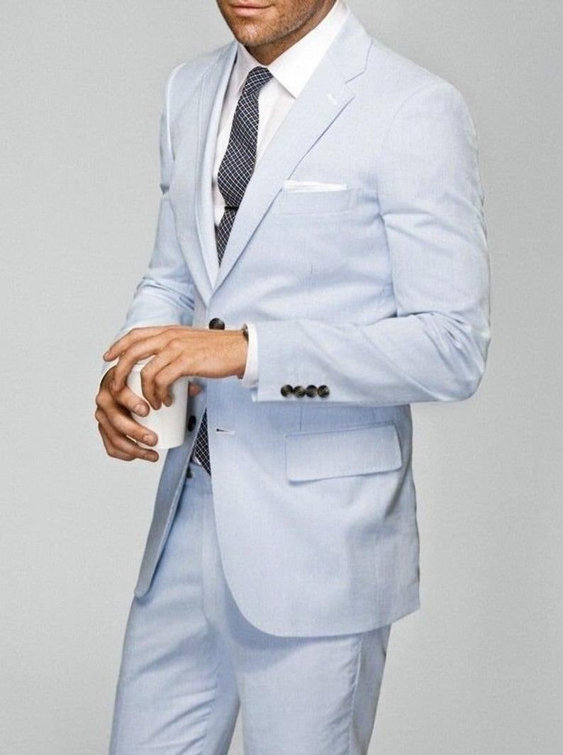 sky blue wedding suits for groom