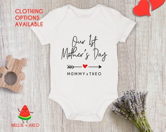 Personalised Happy 1st Mothers Day Mothers Day Baby Bodysuit Baby Vest 114