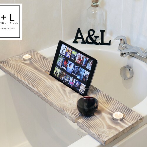 Bath Caddy Oak Bath Caddy Wooden Bath Tray Bathroom Etsy UK