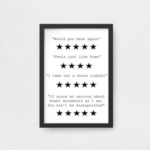 Toilet poster Would poo here again toilet review poster, bathroom review, bathroom sign funny toilet prints, funny bathroom prints