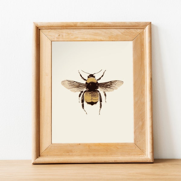 Bee Poster, Bee Print, Wall Art, Home Decor, Nature, portrait