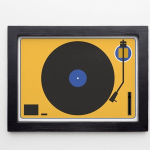 Music Print, Vinyl record player, record deck print, record player print, music wall décor, music plaque framed or unframed prints