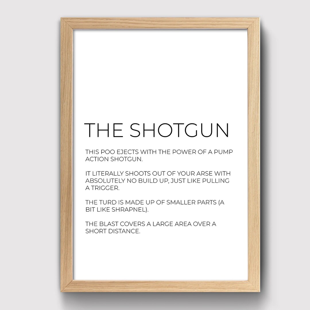 The Shotgun Descriptive Poo Print, Funny Toilet Poster Print Etsy