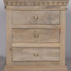 Pair Of 2 French Country Chest Of Three Drawer Bed Side End Table Set Of Two Natural Wood Finish Nightstands