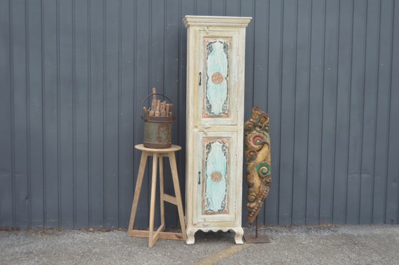 Rustic Reclaimed Wood Tall Single Door Storage Cabinet Etsy