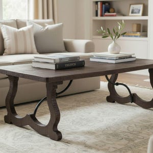 Southwestern Rustic Solid Mango Wood Rectangle Coffee Table