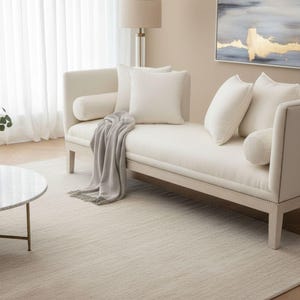 Classic End Of The Bed Bench White Upholstered Backless Settee