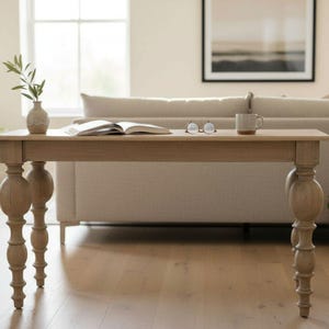 Coastal Beach House Tall Narrow Entryway Hallway Console Solid Wood Sofa Height Accent Table