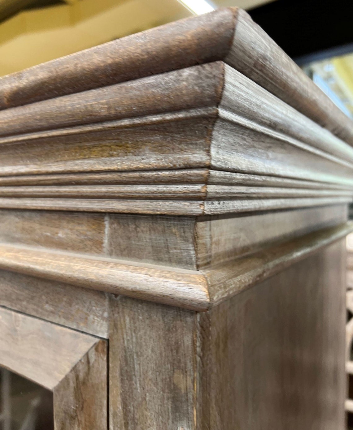 French Country Glass Pane Door Tall Library Vitrine Etsy