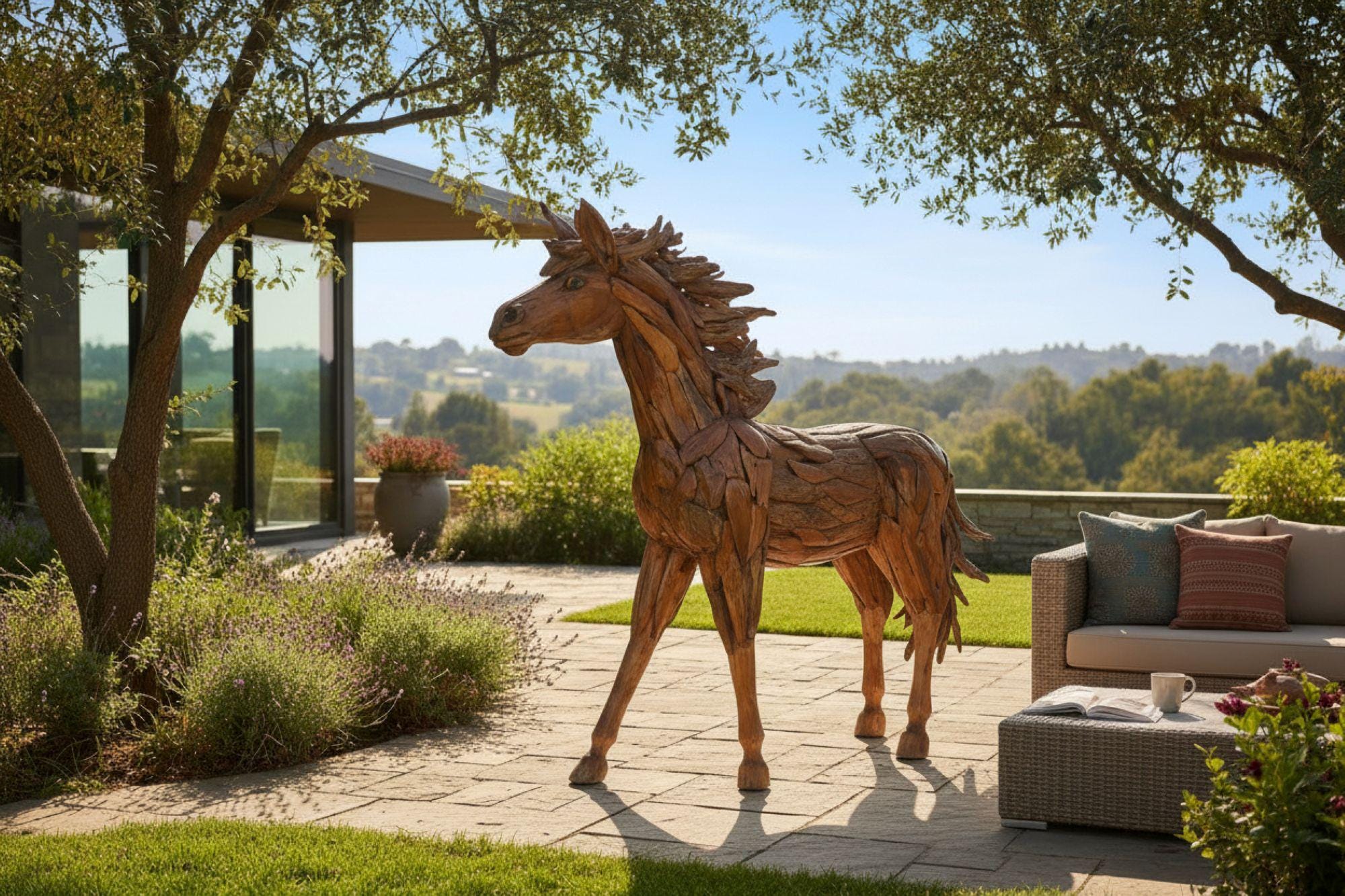 Hand Crafted Teak Wood Life Size Galloping Horse - Etsy