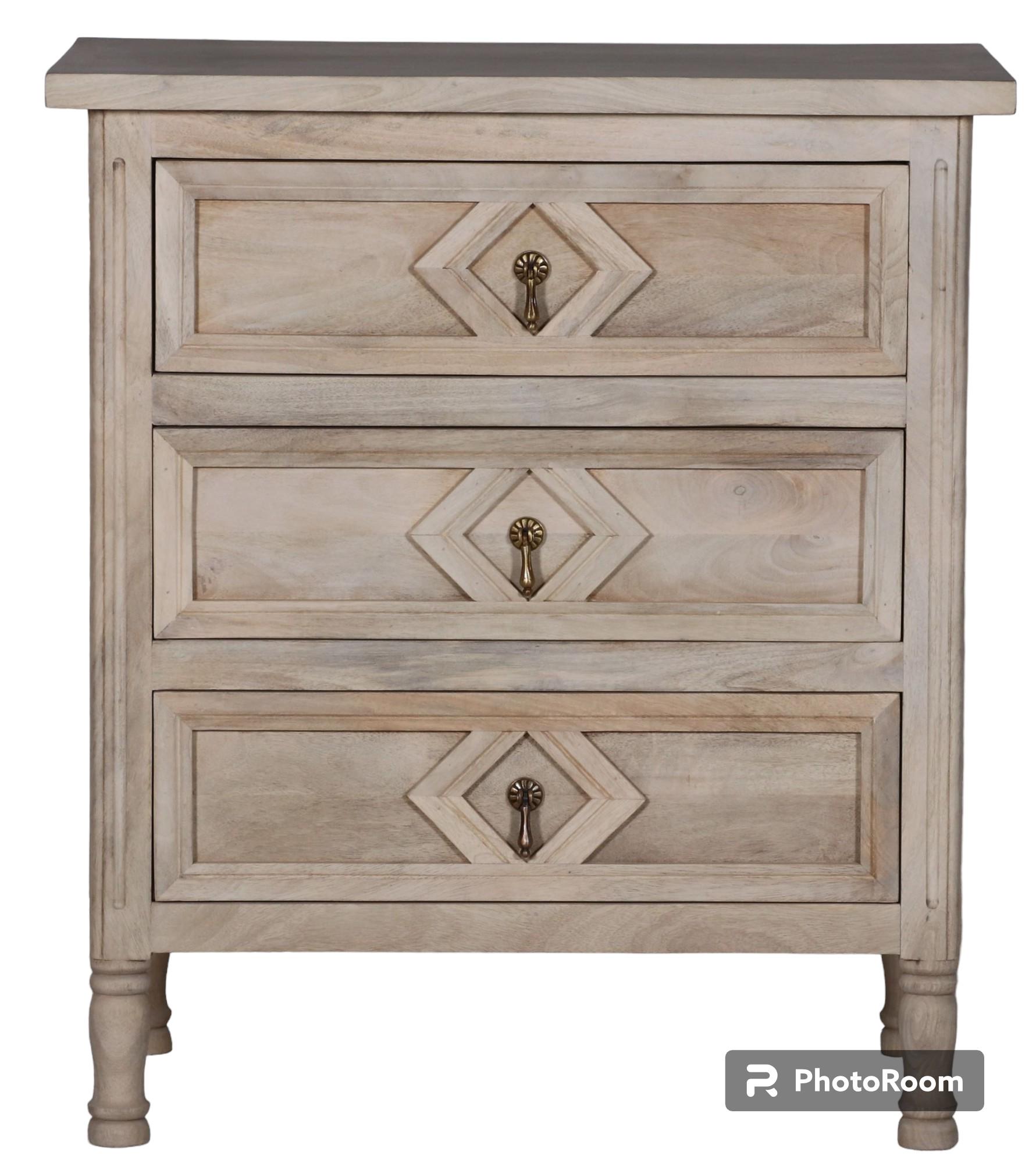 6-Drawer Tropical Pattern Dresser - Wooden Nightstand With Solid Wood Legs & Anti-Tip Device For Girls Bedroom