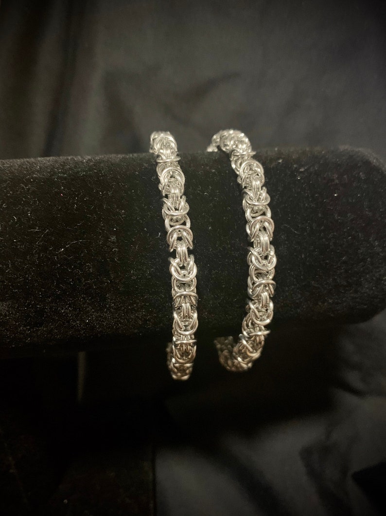 Bright Aluminium Byzantine Chainmail Bracelet