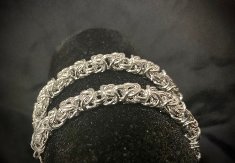 Bright Aluminium Byzantine Chainmail Bracelet