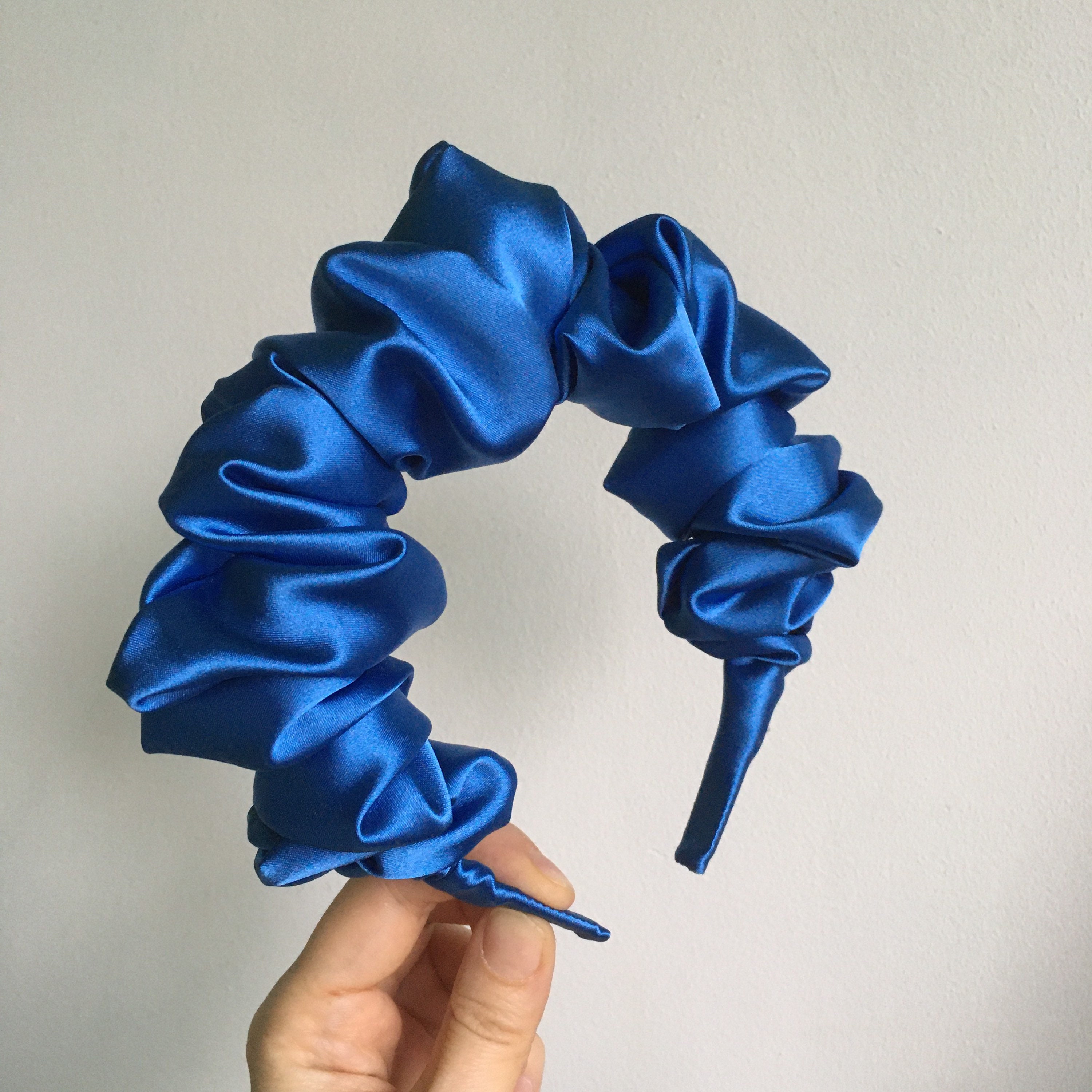 Blue Scrunchie Headband Crown Ruched Ruffle headband | Etsy