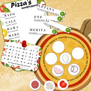 Escape room spel voor kinderen 8-12 jr. Ontsnap uit de pizzeria. Escape room bordspel. Print zelf uit. Gebruik voor een verjaardagsfeestje. afbeelding 2