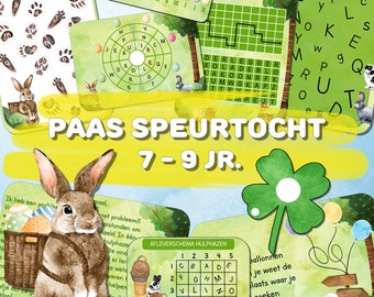 Paas speurtocht voor in en om het huis, voor kinderen van 7-9 jaar, Paas speurtocht voor kinderen, Direct downloaden, printen en spelen!