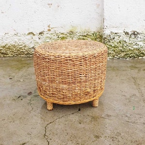 Vintage Rattan Table / Mid Century Rattan Coffee Table / Rattan Side Table / Round Table / Rattan Table / Home Decor / Bohemian /Italy /'70s