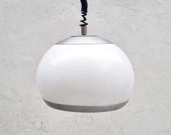 Mid Century Ceiling Lamp / Stilux Milano / White Perspex Hanging Lamp / Retro Pendant Lamp / Ceiling Lamps / Retro Lighting / Italy / '60s