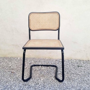 Postmodern Marcel Breuer Cesca Chair / Marcel Breuer B32 Italian Cesca / Black Cesca / Wicker / Black / Dining Chair / Iconic Chair / &#39;90s