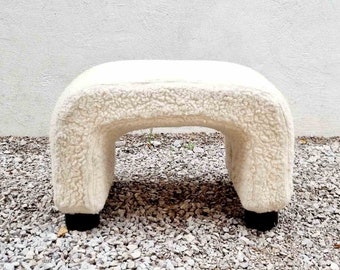 Vintage Wool Stool / Ikea / Vintage Chair / Plastic Chair / Wool Chairs / Bedroom Stools / White Stool / Retro Chair / Sweden / 1990s / '90s